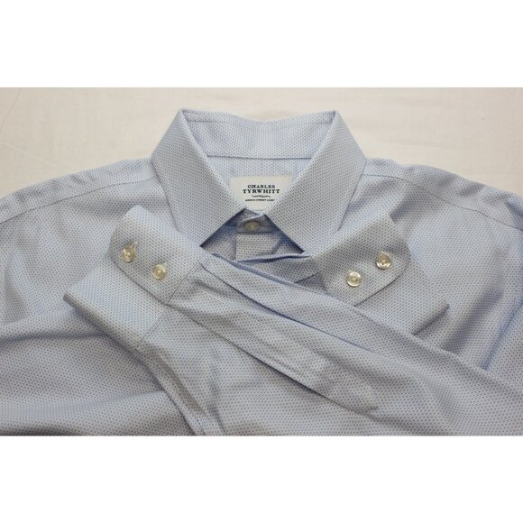 Charles Tyrwhitt men's classic fit non-iron patterned button front shirt 17 - Picture 9 of 13